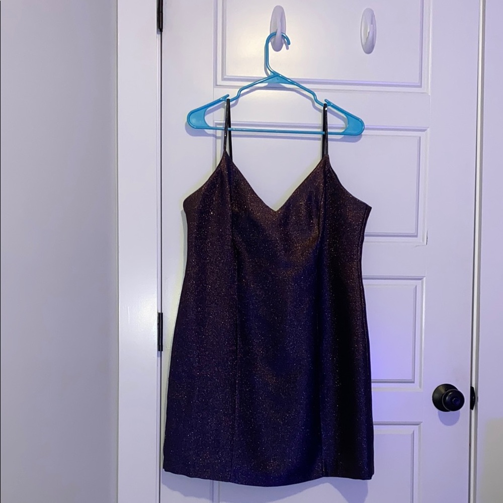 Black Sparkle Slip Dress